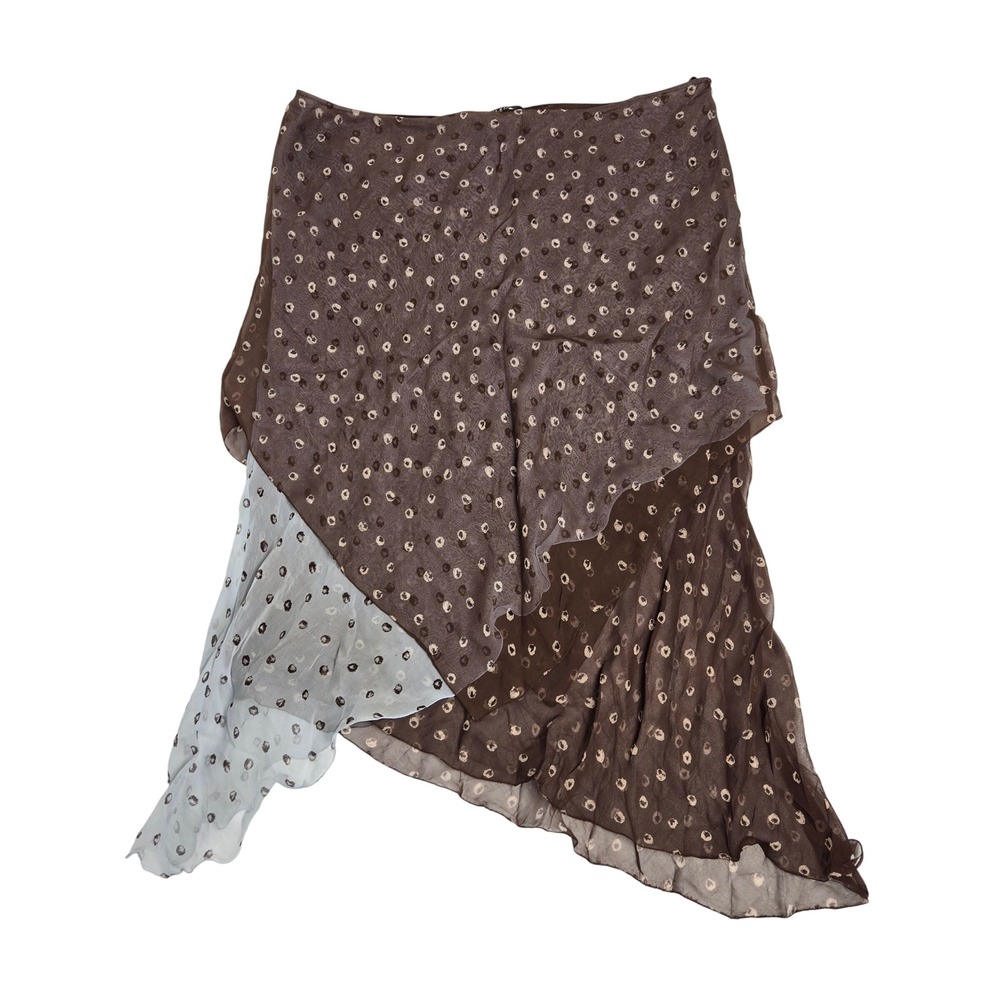 Anne Klein Size 14 Whimsigoth Women Brown Fairy Layered Knee Length Skirt